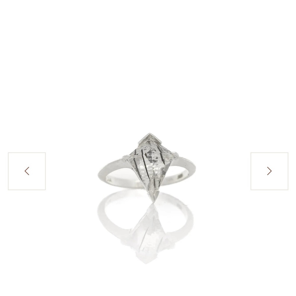 One of a kind Dea Dia ring: Tourmaline Quartz Kite Silver Ring